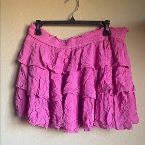 C&V Pink Ruffled Women's mini Skirt